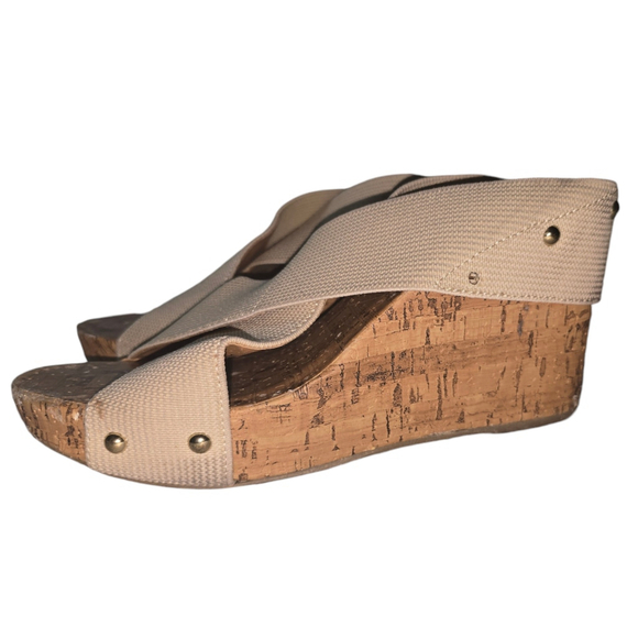 Women's Montego Bay Club TALLY Beige Wedge Sandals Size 8 1/2 - Picture 2 of 9
